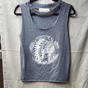 Womens Beaded Indian Tank Top Size S